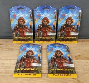 lot 50 image: 5 Magic The Gathering Aetherdrift Play Booster Packs - Brand New