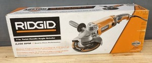 lot 54 image: Ridgid 7 in. Twist Handle Angle Grinder, Brand New, 8,200 RPM - Brand New