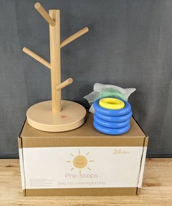 lot 254 image: Pre-Steps Wooden Ring Stacking Tree Toy, Ages 24m - Brand New