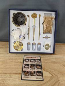 lot 59E image: Incense Making Kit with Brass Tools and Burner - Brand New B