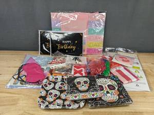 lot 292 image: Birthday Party Supplies Plates, Decor, Banners - Brand New