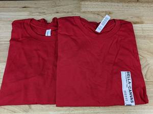 lot 304 image: 2 Bella Canvas Youth XL Red Short Sleeve T-Shirts - Brand New
