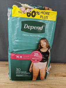lot 316 image: 30 Depend Fresh Protection Underwear MM - Brand New