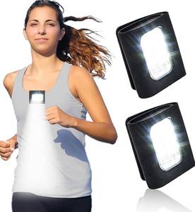 lot 349 image: 2 Pack LED Magnetic Running Clip Lights, Rechargeable, Waterproof - Brand New