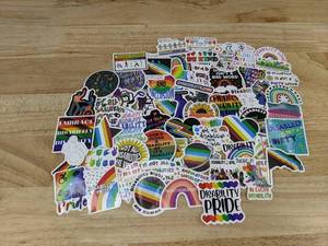 lot 350 image: 60 Disability Pride and Inclusion Stickers - Brand New