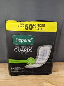 lot 362 image: 84 Depend Fresh Protection Guards Dryshield for Men - Brand New