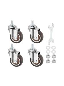 lot 382 image: 5 Threaded Stem Swivel Casters with Tool and Hardware - Brand New