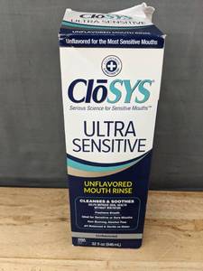 lot 510 image: CloSYS Ultra Sensitive Unflavored Mouth Rinse 32 fl oz - Brand New
