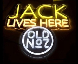 lot 15A image: Jack Daniels Liquor Old No 7 Jack Lives Here 12 Led Neon Sign - Brand New