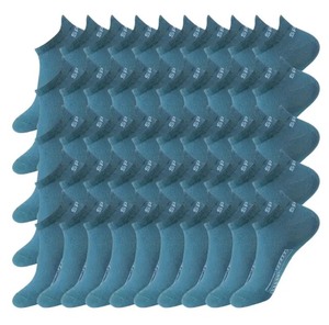lot 10A image: 50 Brand New Mens Low Cut Anti Odor & Sweat Absorption Blue Socks