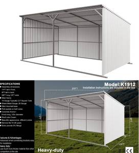 lot 17 image: Livestock Metal Shed 20FTx12FT  K1912