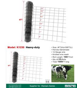 lot 31 image: Hot-dip Galvanized Field Fence 4FT(H)x100FT(L) K1230 (10 ROLLS)