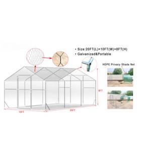 lot 21 image: Chicken Coop Galvanized & Portable 20FT(L)x10FT(W)x8FT(H) K2010