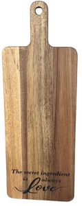 lot 040 image: Acacia Wood The Secret Ingredient is Always LOVE Cutting Board - NO EPOXY (20.5 X 7.25 X 58 thick)