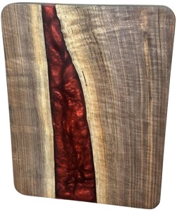 lot 038 image: Black Walnut with Red River Epoxy Charcuterie Board (14 X 18 X 1.625 thick)
