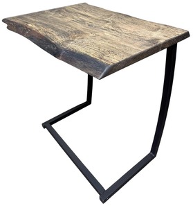 lot 030 image: Spalted Maple with Black Wax Oil, Modern C-Table TV Tray  (23.5 X 16.5 X 25 tall X 1 thick)