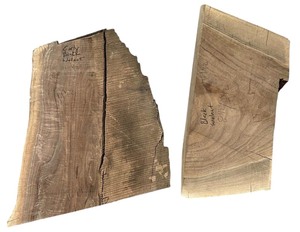 lot 074 image: Black WalnutCurly Black Walnut X 2 (16.52 X 11.5) (8.52.5 17 X 19.5)