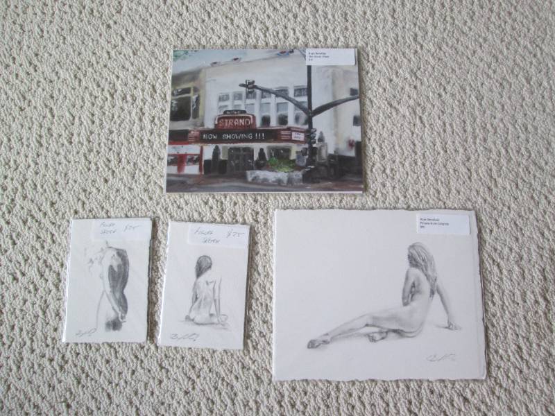 lot 103 image: Lot of Figure Sketches & Prints  Artist-Signed Originals