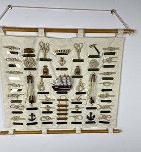 lot 95 image: Nautical Knot Tying Tapestry Wall Decor, 24 x 20
