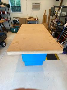 lot 208 image: Large Workbench with Shelving, 83in x 44in x 39.25in