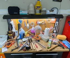lot 276 image: Workbench Contents Hand Tool Lot - Mixed Tools and Hardware
