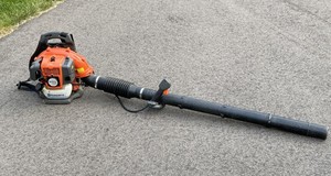 lot 11A image: Husqvarna 130BT Gas Powered Backpack Leaf Blower, Tested Working