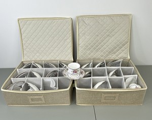 lot 23A image: Royal Albert Petit Point Bone China Cups and Saucers, 18 Sets, England