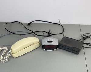 lot 451 image: Home Electronics Lot Alarm Clock, Weather Alert Radio, Vintage Phone