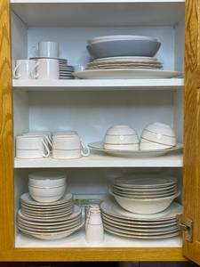 lot 151 image: Gibson Dish Set - Assorted Dinnerware Cabinet Lot (35 Pieces)