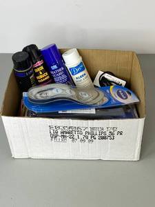 lot 370 image: Shoe Care and Comfort Lot - Brushes, Polish, Cleaners, Insoles