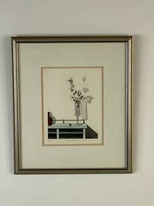 lot 21A image: Rick Laudermilk signed print Pink Wild Rose framed 133300