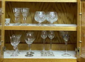 lot 430 image: Assorted Stemware Glassware Lot - Cabinet Contents