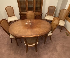 lot 17C image: White Furniture Company Dining Table and 7 Chairs Set