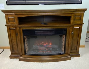 lot 15 image: ChimneyFree Electric Fireplace Cabinet with Remote, 59.5 in x 19 in x 39.5 in