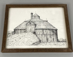 lot 34 image: Bruce Diehl Signed & Numbered Barn Print, West Brome Quebec, Framed