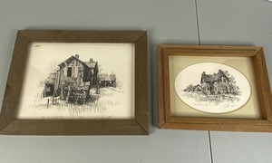 lot 38 image: 2 Skip Steinworth Signed & Numbered Farm Prints, Framed, 1979