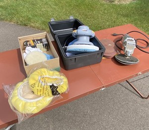 lot 173 image: AutoSpa Orbital Polisher, Powr-Kraft Buffer, Pads & Discs Lot