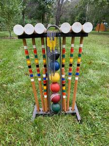 lot 234 image: Vintage Forster Croquet Set Made in USA
