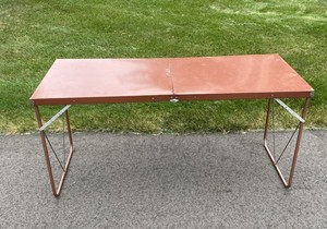 lot 297 image: Vintage Metal Folding Table, 2 ft x 5 ft