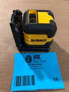 lot 16 image: DEWALT 40 ft. Red Self-Leveling Cross Line Laser Level with (2) AA Batteries & Case Customer Returns See Pictures