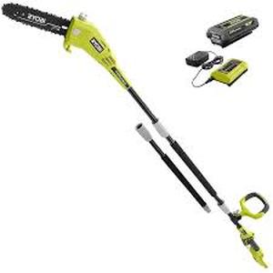 lot 56 image: RYOBI 40V 10 in. Cordless Battery Pole Saw with Battery and Charger customer return see pictures