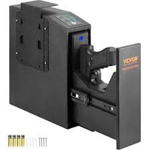 lot 2 image: VEVOR Mounted-Gun Safe for 1 Gun Biometric Gun Safe with 3 Quick Access Ways of Fingerprints, Passwords and Keys for Home Customer Returns See Pictures