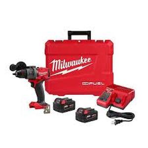 lot 52 image: Milwaukee M18 FUEL 18V Lithium-Ion Brushless Cordless 12 in. Hammer Drill Driver with 2 Batteries customer Return see pictures