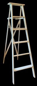 lot 37 image: Vintage Wooden Decor Ladder 68 Inches Tall