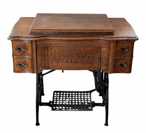 lot 41 image: Antique White Sewing Cabinet