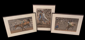 lot 17 image: Three Framed Rodeo Photographs by John A. Olson