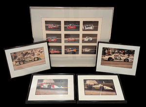 lot 42A image: Framed Race Car Photographs by John A. Olson