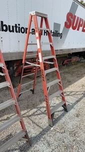 lot 66 image: Werner Fiberglass Folding Ladder 8ft