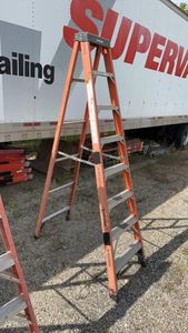 lot 68 image: Husky Fiberglass Folding Ladder 8ft