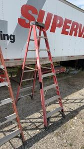 lot 69 image: Bird Fiberglass Folding Ladder 8ft